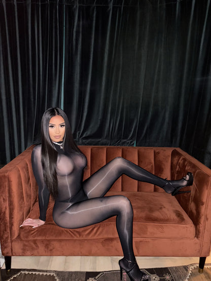 After Dark See Through Smooth One-Piece Stockings